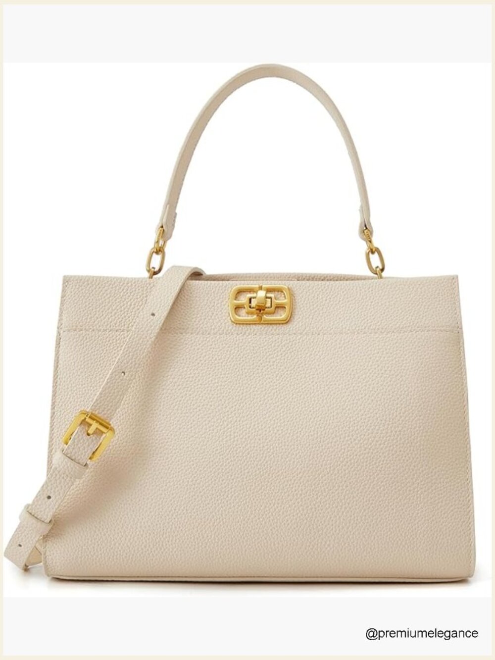 Structured Leather Top Handle Crossbody Bag With Detachable Strap